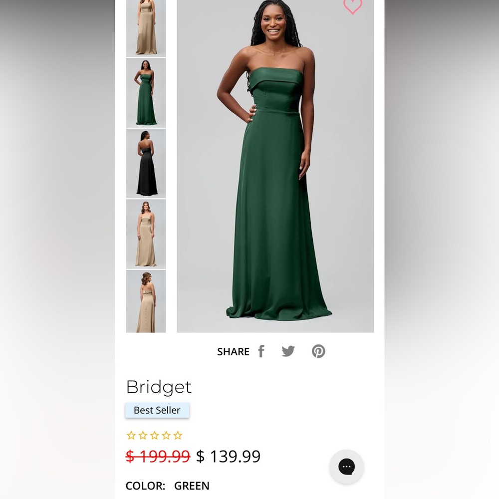 Green Strapless Sleeveless Gown for Weddings